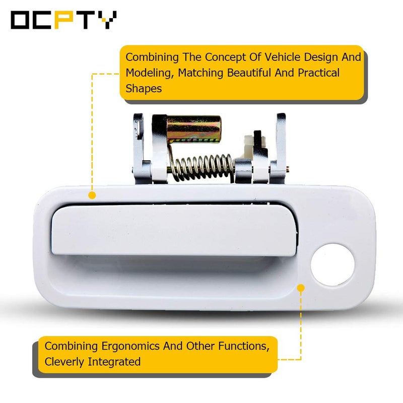 OCPTY Door Handle Exterior Front Driver Left Side Replacement fit 1997-2001 for Camry Outside Door Handle White - Image 4